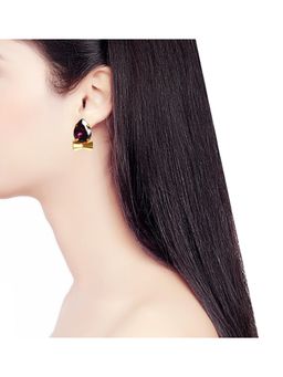 ORNAMAAS - Purple Horn Earrings