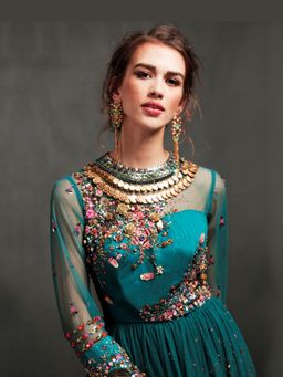 ORNAMAAS - Gold Pacific Rose Blush Pearl Tassel Earrings