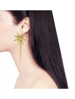ORNAMAAS - Oversized Star Anise Gold Earrings