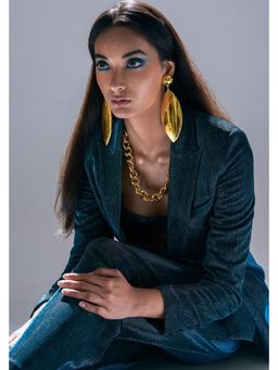 ORNAMAAS - 22K Gold-plated Oversize Leaf Earrings