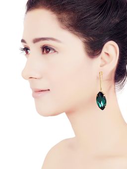ORNAMAAS - Green Gold Plated Tribe Earrings