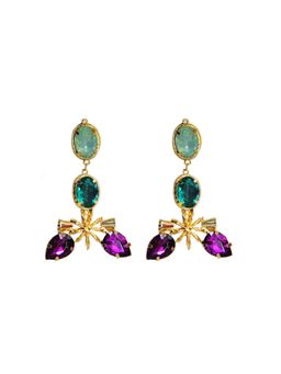 ORNAMAAS - Multi-Color Star Anise Rangle Earrings