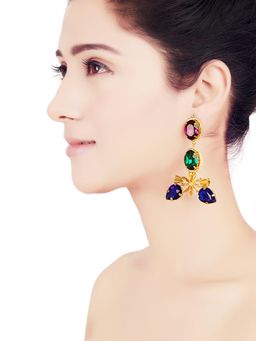 ORNAMAAS - Multi-Color Peacock Pride Cresenza Earrings