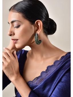 SWABHIMANN - Nash Emerald Zirconia Hoop Earrings