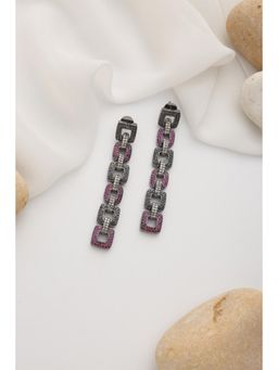 SWABHIMANN - Madelyn Magenta Zirconia Dangler Earrings