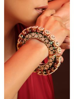 SWABHIMANN - Farishta Green Jadau Kundan Kada