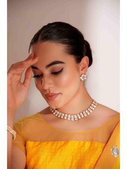Zevar By Geeta - Zunaira Kundan Necklace With Pair Of Earring