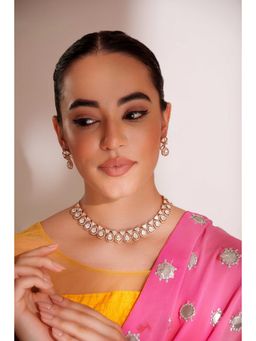 Zevar By Geeta - Nayra Kundan Necklace With Pair Of Earring