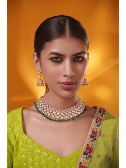 Zevar By Geeta - Lavira Kundan Necklace With Pair Of Earring