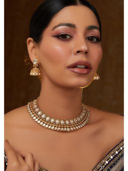 Zevar By Geeta - Navya Kundan Necklace With Pair Of Earring