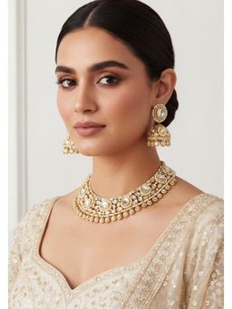 Zevar By Geeta - Mira Kundan Necklace With Pair Of Earring