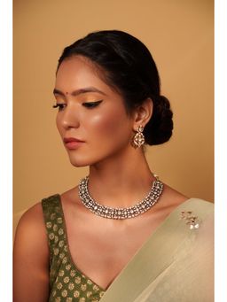 Zevar By Geeta - Giva Polka Necklace With Pair Of Earring