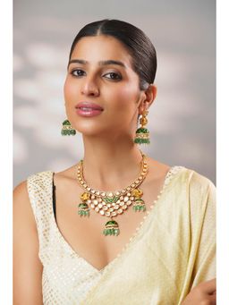 Zevar By Geeta - Ramisha Moissanite Necklace With Pair Of Earring