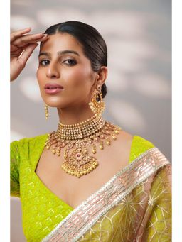 Zevar By Geeta - Anjuri Kundan Jadau Necklace With Pair Of Earring