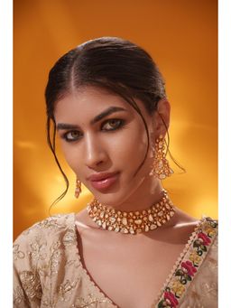 Zevar By Geeta - Vamshi Moissanite Necklace With Pair Of Earring