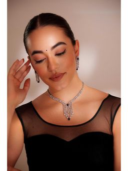 Zevar By Geeta - Amaya Sapphire Necklace With Pair Of Earring