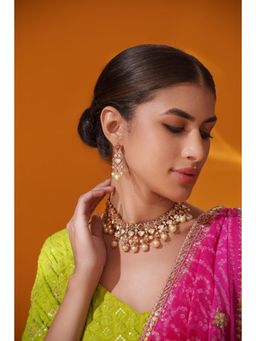 Zevar By Geeta - Reya Polka Necklace With Pair Of Earring