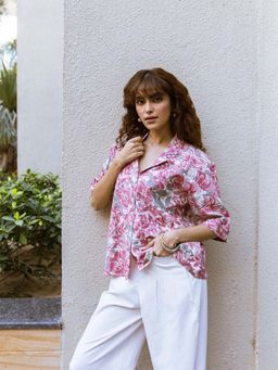 Aravalii - Dusky Pink Floral Shirt