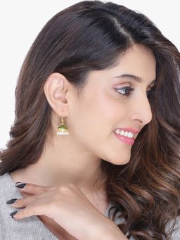 Yellow Chimes - Gold-Plated Meenakari Jhumka Earrings (Pack of 4)