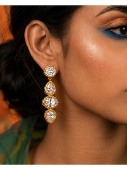Arvino - Crystal Trio Drop Statement Earrings
