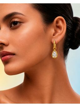 Arvino - 92.5 Sterling Teardrop Crystal Hoop Earrings