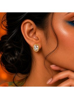 Arvino - 92.5 Sterling Oval Crystal Stud Earrings