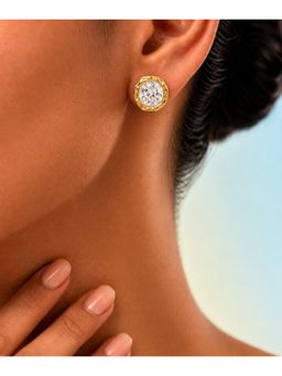 Arvino - 92.5 Sterling Silver Round Crystal Stud Earrings