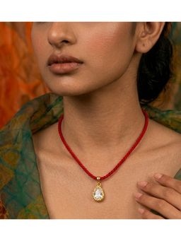 Arvino - 92.5 Sterling Teardrop Crystal Cord Necklace