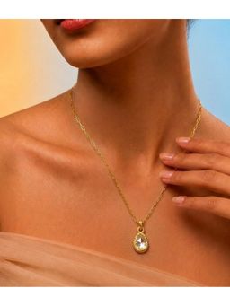 Arvino - 92.5 Sterling Teardrop Crystal Pendant Necklace