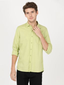 Lee - Men Solid Green Shirt (Slim)