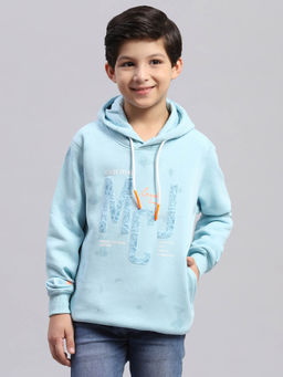 Monte Carlo - Blue Printed Hooded Neck Sweatshirt