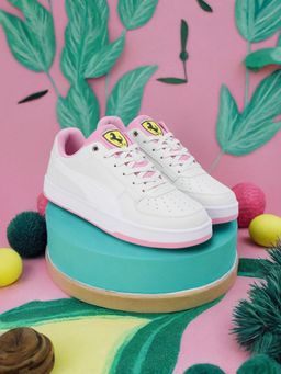 Puma - Ferrari Caven 2.0 Womens Off White & Pink Sneakers