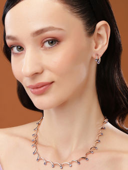 Estele - Rose Gold Plated Arclinked with Austrian Crystals Necklace Set for Women