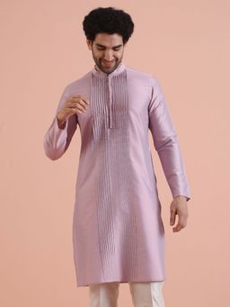 KISAH - Men Lavender Pleated Kurta