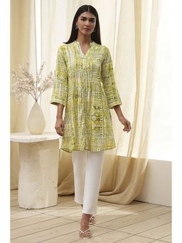 Biba - Women Lime Green Printed Kurti
