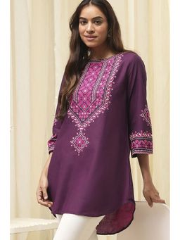 Biba - Women Purple Printed Short Kurti