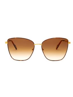 Guess - Brown 100% UV Protected Cat Eye Shaped Sunglass For Women (GUS001885833FSG) (58)