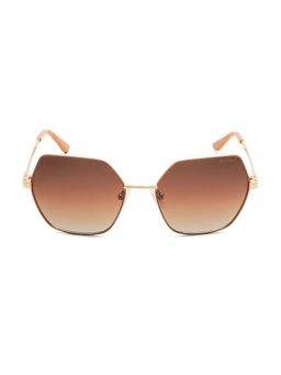 Guess - Brown 100% UV Protected Hexagonal Shaped Sunglass For Women (GUS003695557HSG) (55)
