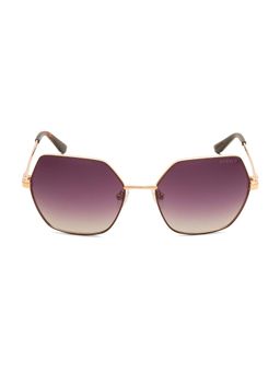 Guess - Purple 100% UV Protected Hexagonal Shaped Sunglass For Women (GUS003695566DSG) (55)