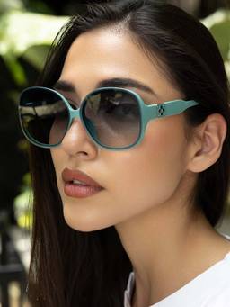 Haute Sauce - Grey The Ocean Oval Sunglass-Aqua Blue (HSSG2850)