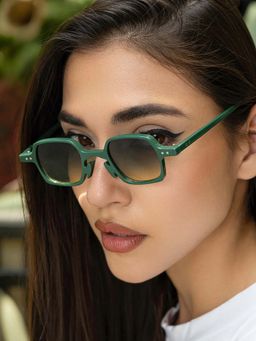 Haute Sauce - Green The Verde Square Sunglass-Forest Green (HSSG2851)