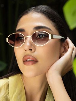 Haute Sauce - Pink The Soft Oval Sunglass-Blush Gold (HSSG2875)