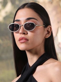 Haute Sauce - Grey The Slim Oval Sunglass - Gold Smoke (HSSG2878)