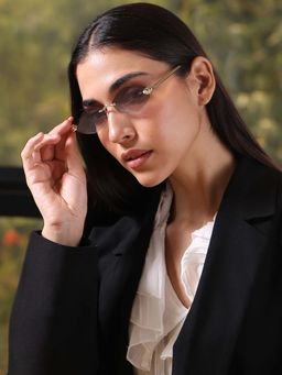 Haute Sauce - Purple The Rimless Edge Sunglass - Silver Tint (HSSG2882)