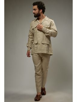 Abees - Grey Linen Shacket with Trouser