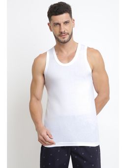 Van Heusen - Men White Solid Ultra Soft Wider Straps Vest White