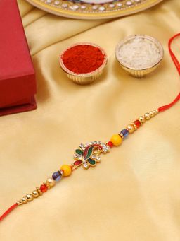 VIRAASI - Designer Beaded Rakhi with Roli Chawal for Brother