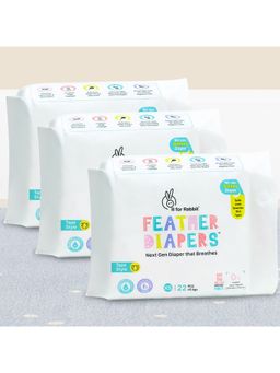 R for Rabbit - Feather Diaper Taped Style Pants Size XXS NB for Newborn Baby (Pack of 66) (0-3 Months)