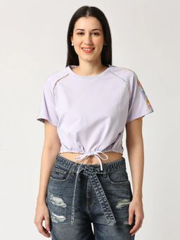 Being Human - Womens Pastel Lilac Crop T-Shirt