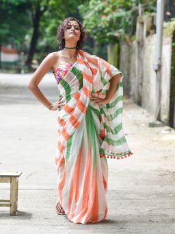 Suta - Multi-Color Mul Cotton Print Saree without Blouse Piece